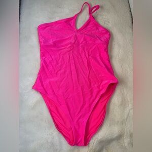 Hot Pink Aerie Ribbed One Piece Shine Swimsuit Strappy Summer